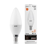 Лампа светодиодная Gauss Elementary С37 Свеча E14 220В 6Вт 420Лм 2700К 37х98мм картинка 